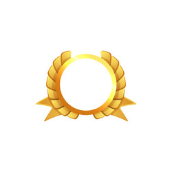 golden wreath round frame icon for game vector