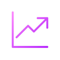 growth pixel perfect gradient linear ui icon vector image