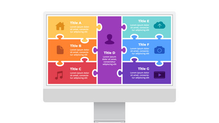 imac mock up infographic slide template vector image