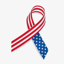 USA Flag Ribbon - Patriotic Symbol Vector Image
