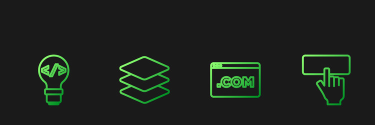 set line ui or ux design front end development vector image