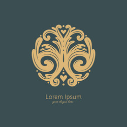 Luxury letter f logo template in gold color royal Vector Image