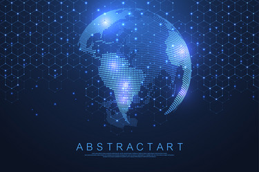 global network connection concept big data vector image