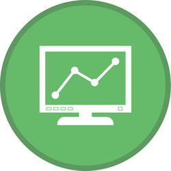 graph line screen glyph multi color background vector image