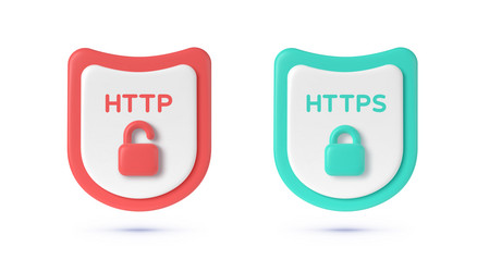 http and https protocols safe secure wev vector image