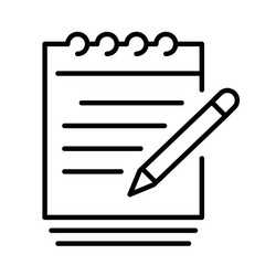 linear paper document write notes icon vector image