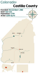 map costilla county in colorado vector