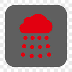 Rain cloud rounded square button vector