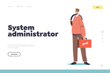 system administrator concept of landing page vector