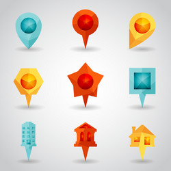 Location Pointer Icons - Map Markers vector image