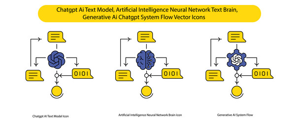 neural network ai brain text generative chatgpt vector image