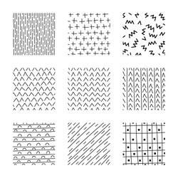 set abstract squares hand drawn backgrounds vector image
