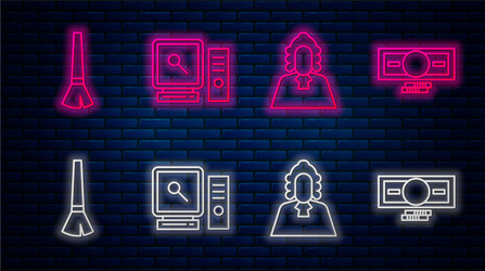 set line search on computer screen judge paint vector image