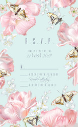 tulip butterfly rsvp Vector Image