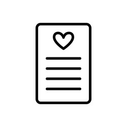 wish list icon in simple outline design paper vector image