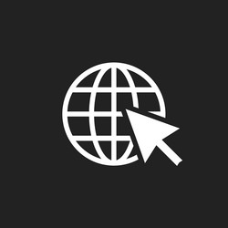 go to web icon internet flat for website on black vector image