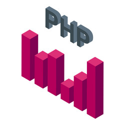 php growth chart in 3d isometric design vector image
