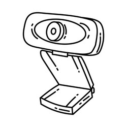 webcam icon doodle hand drawn or outline vector