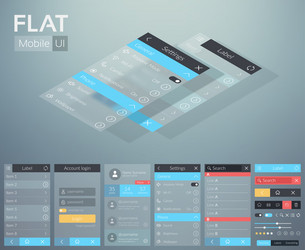 flat ui mobile menu design concept vector image