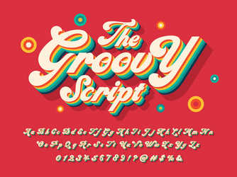 Retro Groovy Script Font vector image