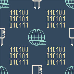 set line safe combination lock binary code vector image