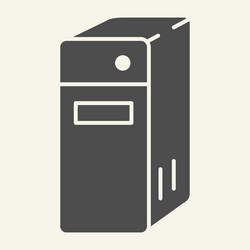 system unit of a computer solid icon pc block vector image