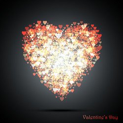 Valentines bokeh hearts many of transparent vector