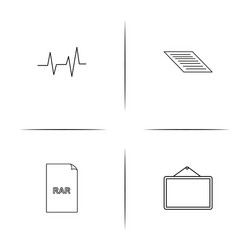 files and folders sign simple linear icons set vector image