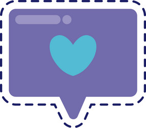 patch speech bubble with heart isolated icon vector image