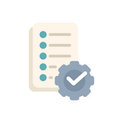 project management with check mark on gear vector image