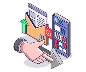 email data sending button arrow vector image
