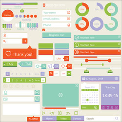 flat elements design ui set vector image