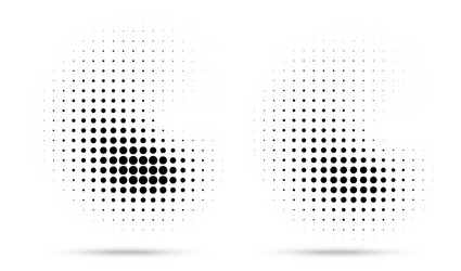 halftone dots curve pattern texture background set vector