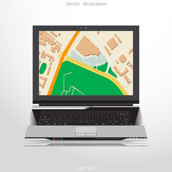 navigation background with mobile device vector image