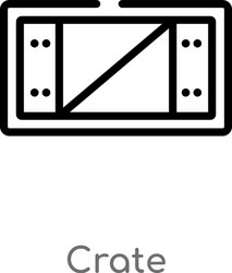 outline crate icon isolated black simple line vector image