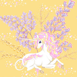 seamless pattern background with unicorn vector image