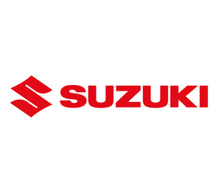 suzuki brand logo car symbol with name red design vector