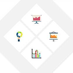 flat icon diagram set of chart graph vector image