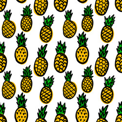 seamless pattern with pineapples design element vector image
