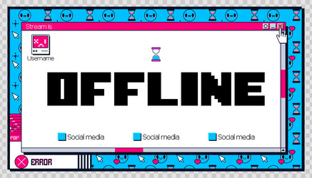 y2k offline stream banner background with error vector image