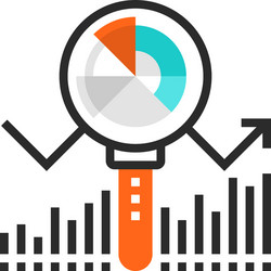 analytics flat line web icon concept vector image