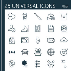 Set of 25 universal editable icons can be used vector