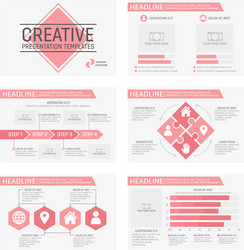 set of 6 templates for presentation slides vector image