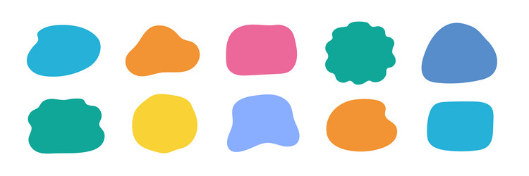 organic shape liquid form set round blob vector image