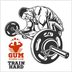 Bodybuilder Fitness Icons Vector Image