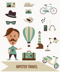 Hipster travel set vector