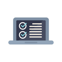 laptop displaying checklist with checkmarks vector image