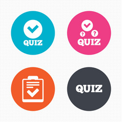 quiz icons checklist with check mark symbol vector image