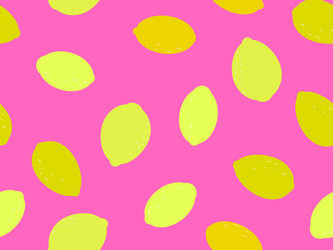 seamless pattern with lemons on a pink background vector image
