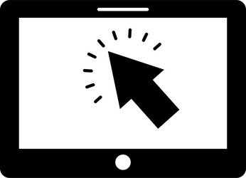 tablet with cursor button digital technology vector image